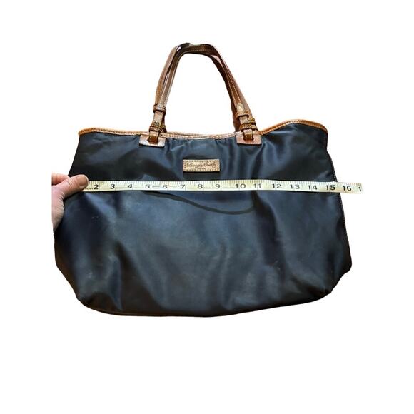 Dooney & Bourke navy blue tote bag shoppers handbag leather accents - Picture 4 of 9